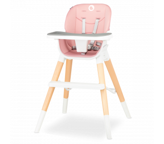 Krzesełko drewniane do karmienia 4w1 Lionelo Mona Bubblegum