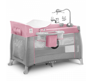Łóżeczko turystyczne dwupoziomowe Lionelo Thomi Pink Baby