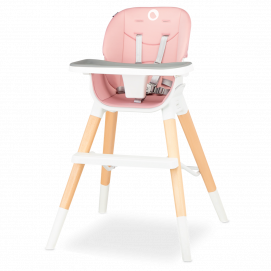 Krzesełko drewniane do karmienia 4w1 Lionelo Mona Bubblegum