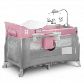 Łóżeczko turystyczne dwupoziomowe Lionelo Thomi Pink Baby