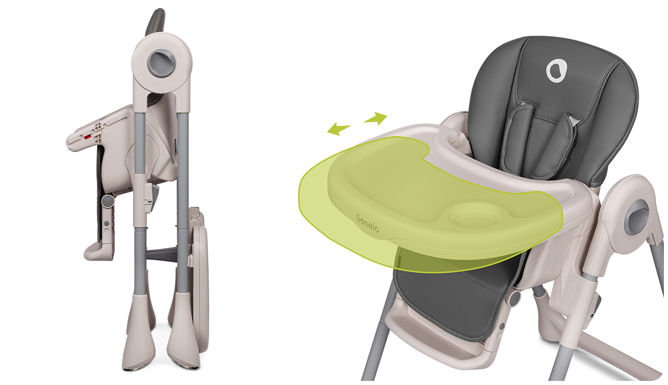 Lionelo Zanna Grey Stone — krzesełko do karmienia dla niemowląt i starszaków